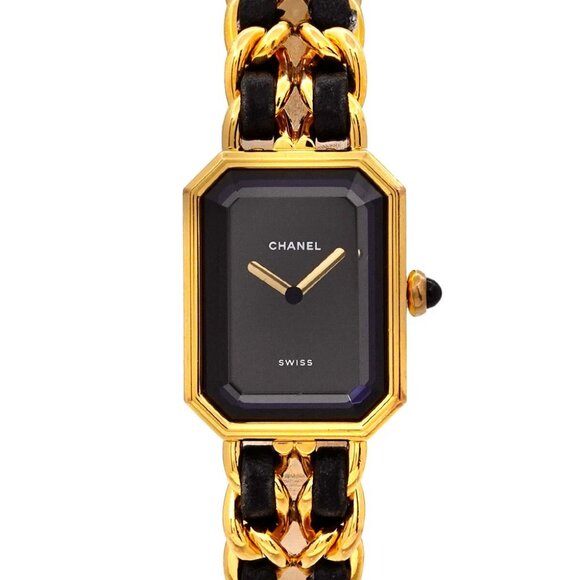 CHANEL Premiere Size L H0001 Vintage Quartz Black Dial Ladies Watch 90279670 - Picture 1 of 6